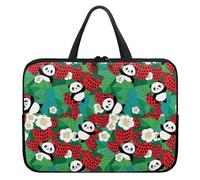 Surwin Laptop Sleeve Case with Handle,Strawberry Pattern Computer Covers for Laptops Waterproof Laptop Cover Bag with Zipper Laptop Briefcase Bag Durable Laptop Sleeve (10 inch,Strawberry Flowers)