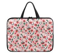 Surwin Laptop Sleeve Case with Handle,Strawberry Pattern Computer Covers for Laptops Waterproof Laptop Cover Bag with Zipper Laptop Briefcase Bag Durable Laptop Sleeve (12 inch,Red Strawberry)
