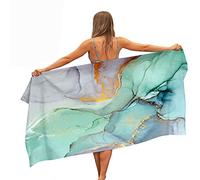 Surwin Marble Printed Large Beach Towel Microfibre Bath Towel Quick Dry Lightweight Summer Towels for Travel, Swim, Camping, Fitness, Sports, Yoga (light green,150x180cm)