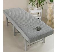 Surwin Massage Table Cover with Face Hole, Massage Bed Fitted Sheet with Elastic Cord Edge Soft Thick Washable Microfibre for Salons SPA and Therapists (SJ1 Gray,60 * 180cm)