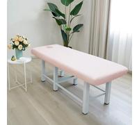 Surwin Massage Table Cover with Face Hole, Massage Bed Fitted Sheet with Elastic Cord Edge Soft Thick Washable Microfibre for Salons SPA and Therapists (190 * 80cm,CS20 Pink)
