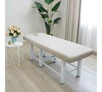 Surwin Massage Table Cover with Face Hole, Massage Bed Fitted Sheet with Elastic Cord Edge Soft Thick Washable Microfibre for Salons SPA and Therapists (190 * 80cm,CS20 Khaki)