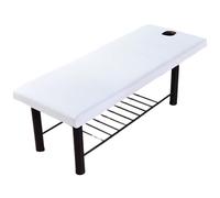 Surwin Massage Table Cover with Face Hole, Massage Bed Fitted Sheet with Elastic Cord Edge Soft Thick Washable Microfibre for Salons SPA and Therapists (MP10 White,75x190x10cm)