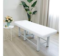 Surwin Massage Table Cover with Face Hole, Massage Bed Fitted Sheet with Elastic Cord Edge Soft Thick Washable Microfibre for Salons SPA and Therapists (180 * 60cm,CS20 White)