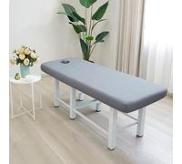 Surwin Massage Table Cover with Face Hole, Massage Bed Fitted Sheet with Elastic Cord Edge Soft Thick Washable Microfibre for Salons SPA and Therapists (190 * 80cm,CS20 Dark Gray)