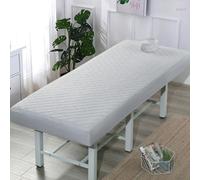 Surwin Massage Table Cover with Face Hole, Massage Bed Fitted Sheet with Elastic Cord Edge Soft Thick Washable Microfibre for Salons SPA and Therapists (HF20 Gray,180 * 60cm)