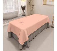 Surwin Massage Table Sheets with Face Hole, Massage Bed Sheet with Face Hole Soft Thick Beauty Bedsheet Washable Microfibre for Salons SPA and Therapists (140x240cm,Pink)