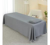 Surwin Massage Table Sheets with Face Hole, Massage Bed Sheet with Face Hole Soft Thick Beauty Bedsheet Washable Microfibre for Salons SPA and Therapists (M23 Dark Gray,180 * 290cm)