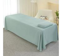 Surwin Massage Table Sheets with Face Hole, Massage Bed Sheet with Face Hole Soft Thick Beauty Bedsheet Washable Microfibre for Salons SPA and Therapists (M23 Green,120 * 230cm)