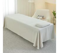 Surwin Massage Table Sheets with Face Hole, Massage Bed Sheet with Face Hole Soft Thick Beauty Bedsheet Washable Microfibre for Salons SPA and Therapists (M23 Khaki,120 * 230cm)