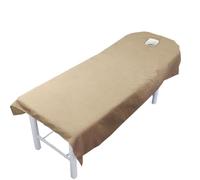 Surwin Massage Table Sheets with Face Hole, Massage Bed Sheet with Face Hole Soft Thick Beauty Bedsheet Washable Microfibre for Salons SPA and Therapists (M10 Camel,80x190cm)