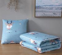 Surwin Modern Pillow Blanket 2 in 1, Travel Blanket and Pillow 2 in 1, Adult Kids Multifunctional Airplane Blanket Back Support Cushion for Rest Sofa Bed Office Chair (100x150cm,Nordic Elk)