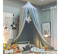 Surwin Mosquito Net Bed Canopy Girls Boys Round Canopy Mosquito Net Single Bed Bedroom Game for Travel Indoor Outdoor Decoration - Light Blue