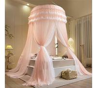 Surwin Mosquito Net for Bed, Bed Canopy for Girls Boys Kids Aldult Universal Mosquito Mesh Net Easy Installation Large Dome Hanging Bed Net for Single Double King Size Beds (Concubine Pink)