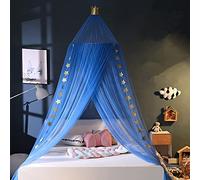 Surwin Mosquito Net for Bed, Bed Canopy for Girls Boys Kids Aldult Universal Mosquito Mesh Net Easy Installation Large Dome Hanging Bed Net for Single Double King Size Beds (Navy Blue)