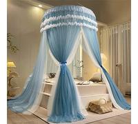 Surwin Mosquito Net for Bed, Bed Canopy for Girls Boys Kids Aldult Universal Mosquito Mesh Net Easy Installation Large Dome Hanging Bed Net for Single Double King Size Beds (sea Blue)