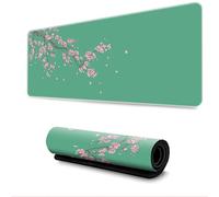 Surwin Mouse Pad Large, Cherry Blossom Pattern Gaming Mouse Pad Mouse Pads Thickness 3mm Gaming Mouse Mat with Non Slip Rubber Base Desk Mat Long Gaming Mat Washable (Green,300x600mm)