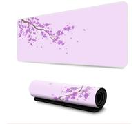Surwin Mouse Pad Large, Cherry Blossom Pattern Gaming Mouse Pad Mouse Pads Thickness 3mm Gaming Mouse Mat with Non Slip Rubber Base Desk Mat Long Gaming Mat Washable (Light Purple,300x600mm)