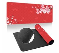 Surwin Mouse Pad Large, Cherry Blossoms Print Gaming Mouse Pad Mouse Pads Thickness 3mm Gaming Mouse Mat with Non Slip Rubber Base Desk Mat Long Gaming Mat for Office Work (Red,600x1200mm)