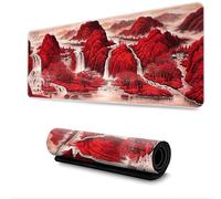 Surwin Mouse Pad Large, Chinese Ancient Style Gaming Mouse Pad Mouse Pads Thickness 3mm Gaming Mouse Mat with Non Slip Rubber Base Desk Mat Long Gaming Mat Washable (300x800mm,Red Tree)