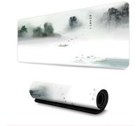 Surwin Mouse Pad Large, Chinese Ancient Style Gaming Mouse Pad Mouse Pads Thickness 3mm Gaming Mouse Mat with Non Slip Rubber Base Desk Mat Long Gaming Mat Washable (400x900mm,Landscape Painting)