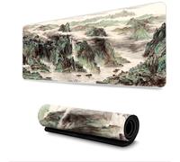 Surwin Mouse Pad Large, Chinese Style Gaming Mouse Pad Mouse Pads Thickness 3mm Gaming Mouse Mat with Non Slip Rubber Base Desk Mat Long Gaming Mat for Office Work (300x700mm,Landscape Painting)