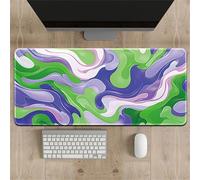 Surwin Mouse Pad Large,Colorful Fluid Style Gaming Mouse Pad Mouse Pads Thickness 3mm Gaming Mouse Mat with Non Slip Rubber Base Desk Mat Long Gaming Mat for Office Work (Purple + Green,500x1000mm)