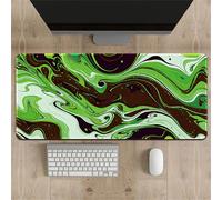 Surwin Mouse Pad Large,Colorful Fluid Style Gaming Mouse Pad Mouse Pads Thickness 3mm Gaming Mouse Mat with Non Slip Rubber Base Desk Mat Long Gaming Mat for Office Work (Brown + Green,500x1000mm)