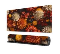 Surwin Mouse Pad Large, Floral Pattern Gaming Mouse Pad Mouse Pads Gaming Mouse Mat with Non Slip Rubber Base Desk Mat Long Gaming Mat Washable for Home Office Work (Chrysanthemum,400x800mm)