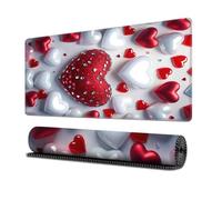 Surwin Mouse Pad Large, Love Heart Pattern Gaming Mouse Pad Mouse Pads Gaming Mouse Mat with Non Slip Rubber Base Desk Mat Long Gaming Mat Washable for Office Work (300x800mm,White)
