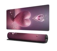 Surwin Mouse Pad Large, Love Heart Pattern Gaming Mouse Pad Mouse Pads Gaming Mouse Mat with Non Slip Rubber Base Desk Mat Long Gaming Mat Washable for Office Work (300x800mm,Pink)