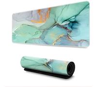 Surwin Mouse Pad Large,Marble Stone Grain Gaming Mouse Pad Mouse Pads Thickness 3mm Gaming Mouse Mat with Non Slip Rubber Base Desk Mat Long Gaming Mat for Office Work (300x900mm,Green Marble)