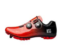 Surwin MTB Cycle Shoes SPD, Gradient Color Mountain Bike Cycling Shoes SPD for Men Women Unisex UK 3.5-11.5 Breathable Cycling Sneakers with Bolt and Cleats Bike Sneakers (Red,7)