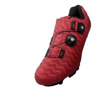 Surwin MTB Cycle Shoes SPD, Mountain Bike Cycling Shoes SPD for Men Women Unisex UK 3.5-11.5 Swivel Buckle Breathable Cycling Sneakers with Bolt and Cleats Bike Sneakers (Red C,3.5)