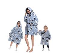 Surwin Oversized Blanket Hoodie for Men Women Kids Teenager, Extra Long Wearable Blanket Hoodie Warm Cozy Soft Thick Cute Sherpa Fleece Blanket Fluffy Sweatshirt Hoodie Family Pyjamas Set