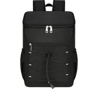 Surwin Picnic Insulated Cooler Backpack, Waterproof Leakproof Picnic Cooler Bag Rucksack Lunch Cool Bag Backpack 20L Large Capacity Thermal Insulated Rucksack (Black A,44x30x15cm)