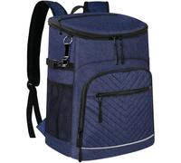 Surwin Picnic Insulated Cooler Backpack,Waterproof Leakproof Picnic Cooler Bag Rucksack Lunch Cool Bag Backpack with Bottle Opener 25L Thermal Insulated Rucksack for Camping (Navy Blue,38x29x23cm)