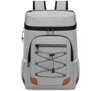 Surwin Picnic Insulated Cooler Backpack, Waterproof Leakproof Picnic Cooler Bag Rucksack Lunch Cool Bag Backpack with Bottle Opener 28L Thermal Insulated Rucksack (Light Gray A,46x32x19cm)