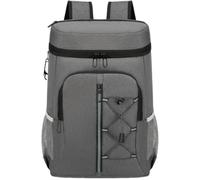 Surwin Picnic Insulated Cooler Backpack, Waterproof Leakproof Picnic Cooler Bag Rucksack Lunch Cool Bag Backpack with Bottle Opener 28L Thermal Insulated Rucksack (Dark Gray C,46x32x19cm)