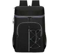 Surwin Picnic Insulated Cooler Backpack, Waterproof Leakproof Picnic Cooler Bag Rucksack Lunch Cool Bag Backpack with Bottle Opener 28L Thermal Insulated Rucksack (Black C,46x32x19cm)