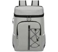 Surwin Picnic Insulated Cooler Backpack, Waterproof Leakproof Picnic Cooler Bag Rucksack Lunch Cool Bag Backpack with Bottle Opener 28L Thermal Insulated Rucksack (Light Gray C,46x32x19cm)