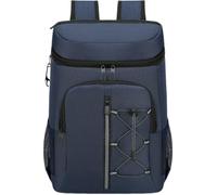 Surwin Picnic Insulated Cooler Backpack, Waterproof Leakproof Picnic Cooler Bag Rucksack Lunch Cool Bag Backpack with Bottle Opener 28L Thermal Insulated Rucksack (Navy Blue C,46x32x19cm)