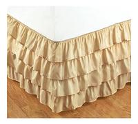 Surwin Pleated Bed Valance Sheet Single Double King, Princess Bed Base Wrap Extra Deep Frilled Fitted White Valance Sheet Easy Care Bed Skirt Soft Microfibre Breathable (120x200x45cm,Yellow)