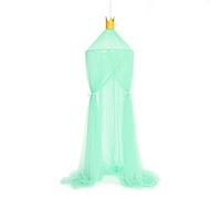 Surwin Princess Bed Canopy for Girls Boys Kids Single Double Bed, Crown Round Dome Bed Canopy Mosquito Net Protection Canopy Play Tent Bedroom Nursery Decoration Hanging Curtain Net (Light Green)