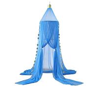 Surwin Princess Bed Canopy for Girls Boys Kids Single Double Bed, Mesh Round Dome Bed Canopy Mosquito Net Protection Canopy Play Tent Bedroom Nursery Decoration Hanging Curtain Net (Navy Blue)