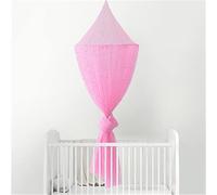 Surwin Princess Bed Canopy for Girls Boys Kids Single Double, Sequins Round Dome Bed Canopy Mosquito Net Protection Canopy Play Tent Bedroom Nursery Decoration Hanging Curtain Net (Light Pink)