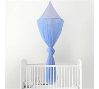 Surwin Princess Bed Canopy for Girls Boys Kids Single Double, Sequins Round Dome Bed Canopy Mosquito Net Protection Canopy Play Tent Bedroom Nursery Decoration Hanging Curtain Net (Blue)