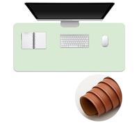 Surwin PU Leather Gaming Mouse Pad, Washable Large Mouse Pad, Gaming Mouse Mat with Anti-Slip Base, Desk Mat Long Gaming Mat for Keyboard Computer Laptop Office Home Work (60x120cm,tender green)