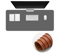 Surwin PU Leather Gaming Mouse Pad, Washable Large Mouse Pad, Gaming Mouse Mat with Anti-Slip Base, Desk Mat Long Gaming Mat for Keyboard Computer Laptop Office Home Work (60x120cm,dark gray)