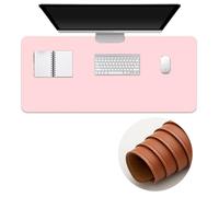 Surwin PU Leather Gaming Mouse Pad, Washable Large Mouse Pad, Gaming Mouse Mat with Anti-Slip Base, Desk Mat Long Gaming Mat for Keyboard Computer Laptop Office Home Work (60x120cm,Pink)
